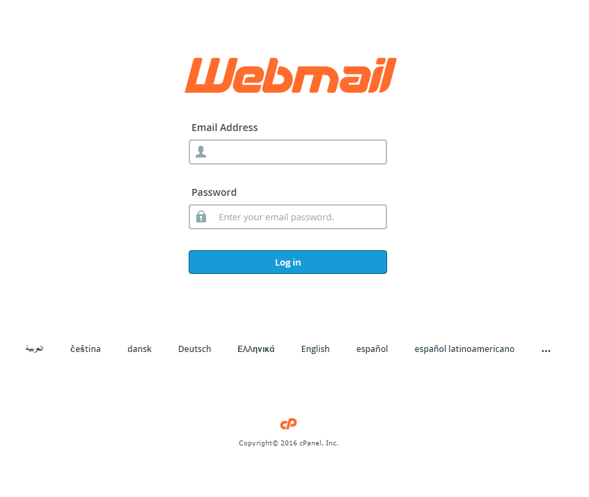 Webmail log in