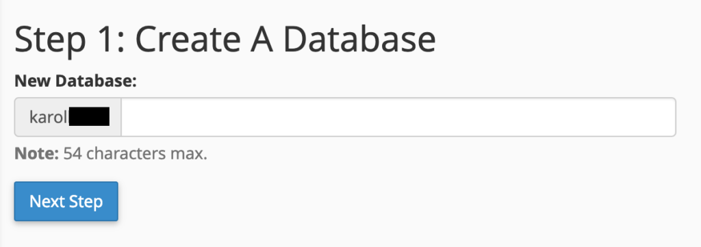 database name