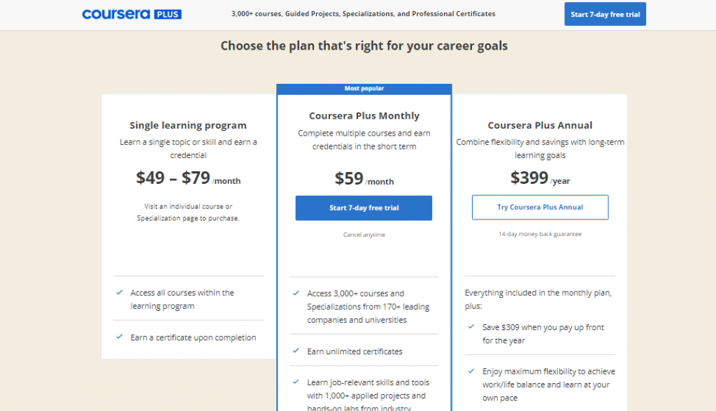 pricing and plan