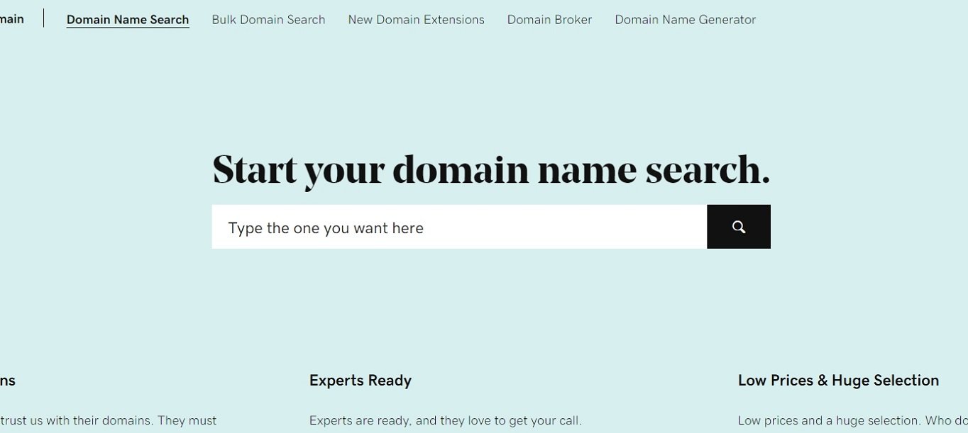 GoDaddy domain name search