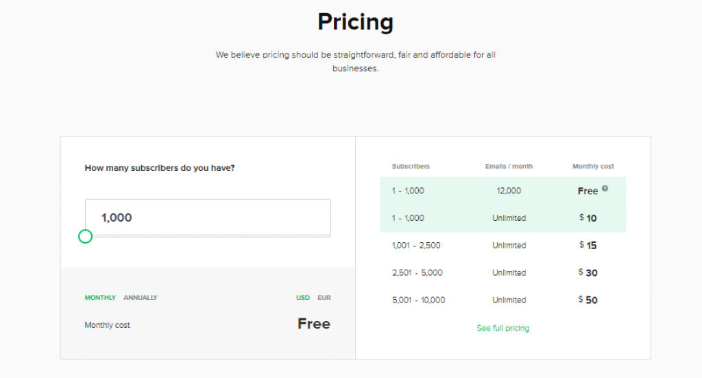 pricing and plan